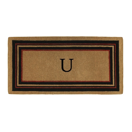 Calloway Mills Monogram Door Mat, Natural, Black, Red, 36 in W x 72 in L 180063672U